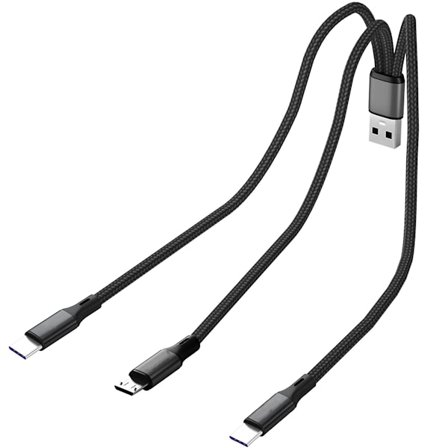 Multi USB C Splitter Kabel, USB A till Dubbel Typ-C + Micro USB