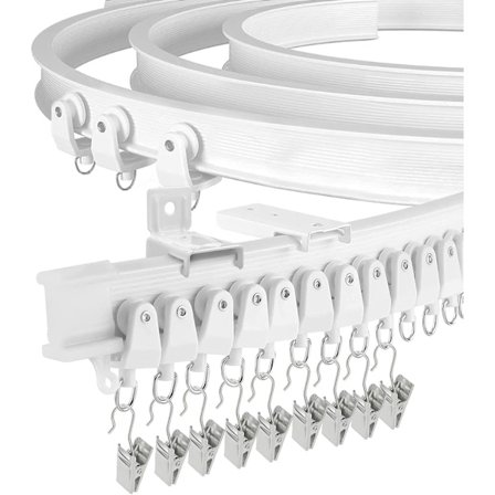 Gardinstang - ca. 5m lang, fleksibel gardinstang til buet vinduer