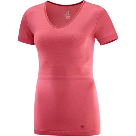 Salomon Women's Elevate Move'on SS Tee Women Short sleeved fitness sweater Pink L