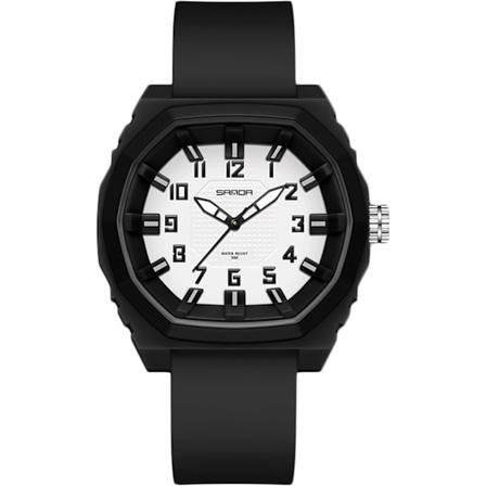 Menners Minimalistisk Kvartsklokke 5 ATM Vanntett Lysende Sports Silikon Svart Hvit A Black white A