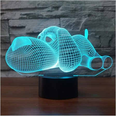 EASEHOME 3D Illusion Lamp LED Nattlampa 3D Optisk Illusion Lampor Bordslampa Nattlampa 7 Färger Touch Switch Bordslampa