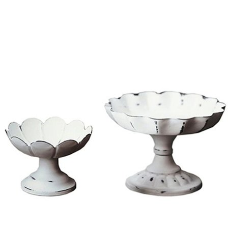 Metall serveringsbricka display tallrik retro vit dessert frukt kaka mellanmål hög tallrik hem fest bröllop dekor