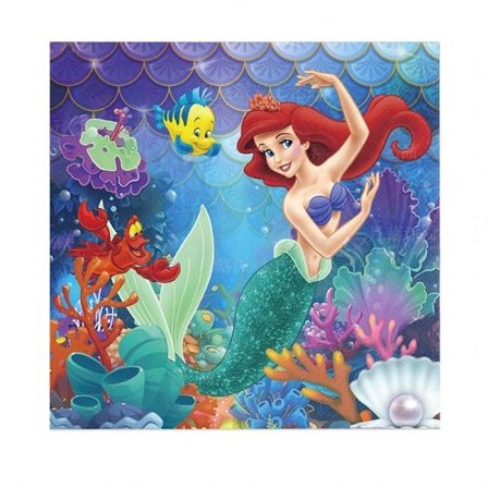 20 stk. Ariel Den Lille Havfruen Servietter Festutstyr Bursdagsdekorasjoner