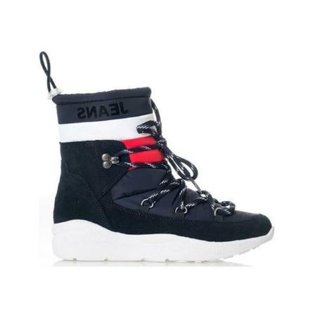Tommy Jeans Corporate Padded Booties Blå, Dame, Størrelse: 36 EU