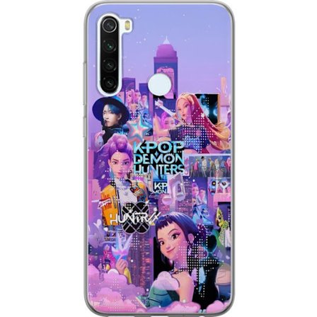 Kompatibel Mobilcover til Xiaomi Xiaomi Redmi Note 8 KPop Demon Hunters fødselsdag tema med neon Glad fødselsdag og karakterer i festlig energi og f