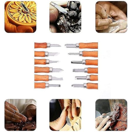 Treskjæringsverktøy Graveringsverktøy Profesjonell treskjæringsmeisel 12 stk