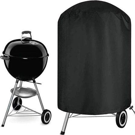 Rundt grilldæksel udendørs beskyttende BBQ-dæksel Anti UV vandafvisende 210D Oxford diameter 61 x 72 cm Dæksel passer til de fleste grill