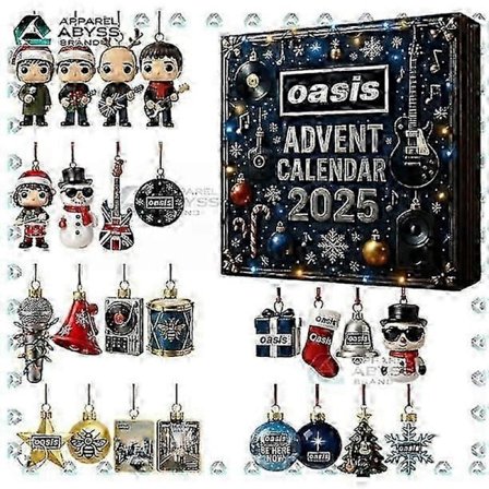 Oasis Britisk Rock Julekalender Blind Box Juletræspynt Akryl Vedhæng