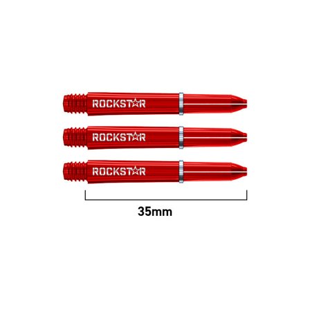Winmau Joe Cullen Rockstar Ejes de Nylon con Agarre en Anillo | Winmau.com Corta / Rojo