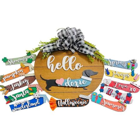 Ystävyyden Puinen Ovikyltti Koiran Muotoinen Puinen Lauta Koriste