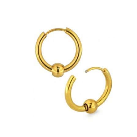 1 Par 10 mm. Hoops örhängen i IP Pläterad stål med kula