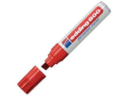 edding Märkpenna permanent 800 snedskuren spets 4 -12 mm röd - Lyreco - Kontorsmaterial - Pennor - Märkpennor - Skuren spets