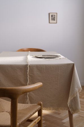 Jotex - Duk Med Frynset Kant Beige farge - SCARLETT - Kjøp Duker hos Jotex