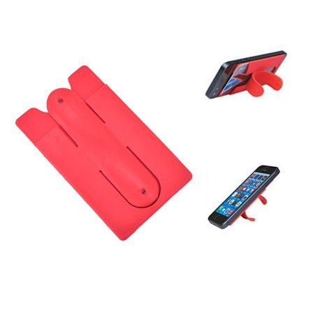 Silikon U plånbokskortklistermärke röd