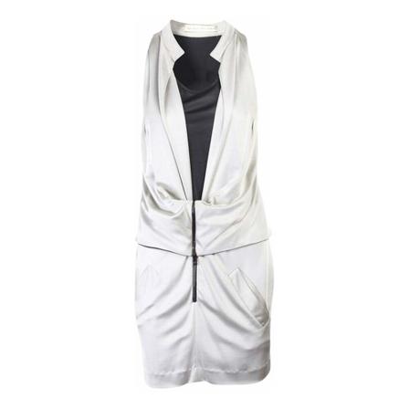 Balenciaga Vintage Pre-owned Kjole With Zipper Detail Hvid, Dame