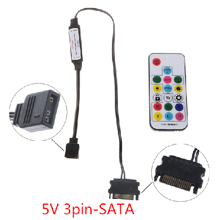 SATA RGB Controller Fjernbetjening Trådløs RGB til PC Computer til etui LED Strip Light