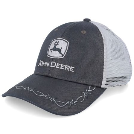 John Deere - Svart trucker Keps - Oilskin Look With Mesh Back Grey/Black Trucker @ Hatstore