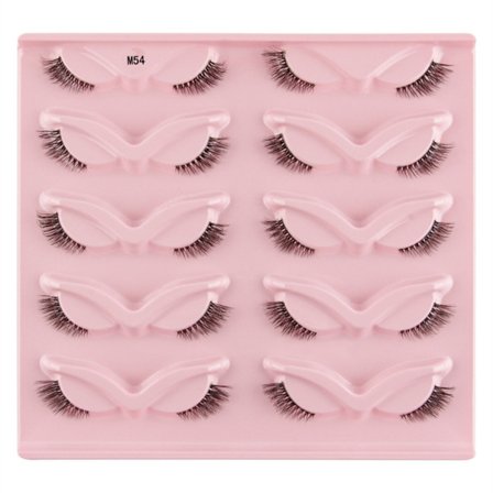 Halve Vipper Naturlig Utseende Wispy Cat-Eye Vipper 3D Løse Vipper Myke 10 Par Falske Mink Løsvipper Sett
