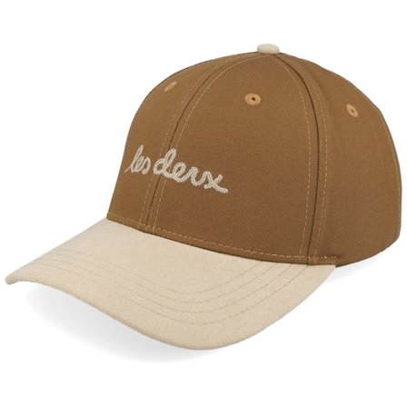 Les Deux - Brown - adjustable - Cap - Brad Contrast Suede Baseball Cap Monk's Robe Adjustable - Hatstore