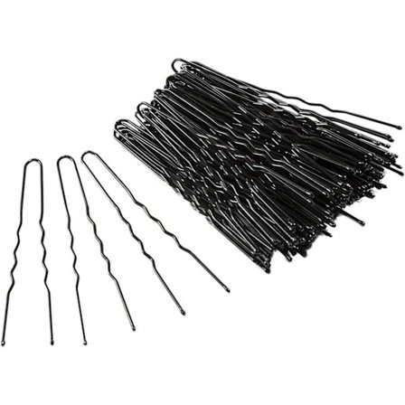 Musta U-muotoinen ombre-hiuspinni, kiinteistöhiuspinni, lihapullopää, päivitetty kiinteä hiuspinni, kristalli-pää, hiuslisä