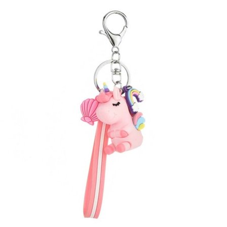 Key Ring Pink Unicorn Rainbow