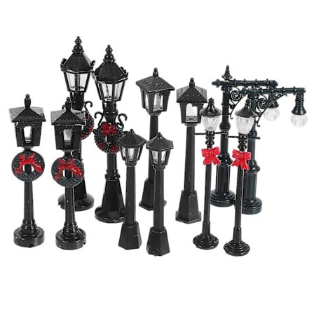12 stk. Mini Gadelygter Dukkehus Miniaturer Mini Lygtepæl Til DIY Sceneindretning Miniature Gadehåndværk Og Tilbehør Til Modeltog Min[YJD]