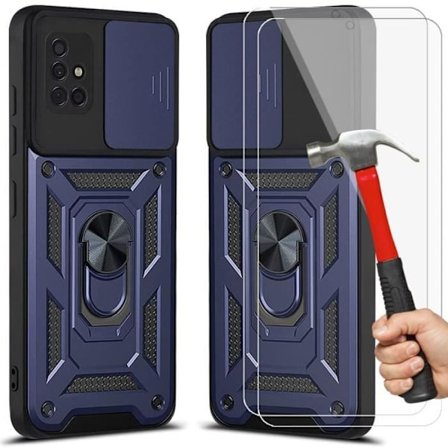 Skyddsfodral - PROSHOP - för Samsung A51 - Hårt - Härdat Glas - 360° Stöd - 2 Härdade Glas