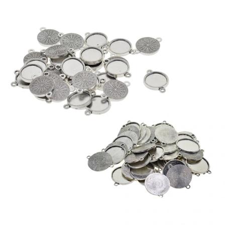 80x 12/14 mm harts runda hängande ämnen, glas cabochon
