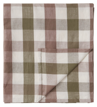 Lexington Checked Duk Oliven Lin-Bomull 150x350
