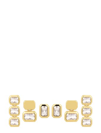 LUV AJ The Bianca Bezel Studs Set- Gold - Gold - ONE SIZE