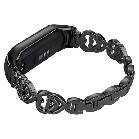 Svart Svart Metall Klockarmband kompatibelt med Xiaomi Mi Band 4 / 3