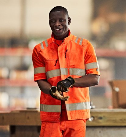 Fristads Herr Varselväst Green 5067 GPLU, klass 2, Varsel Orange