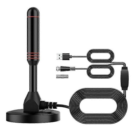 Digital HDTV-antenn - Inkluderar magnetisk bas och koaxialkabel - TV-antenn marksänd TV-antenn - Inomhus eller utomhus