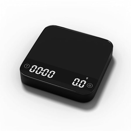 2025 Senaste Modell Mini Kaffe Espresso Våg med Automatisk Timer, Espresso- och Häll-över-lägen, Uppladdningsbar, 2kg/0.1g, Svart