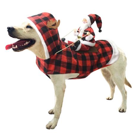 Jultomte hunddräkt Jul husdjurskläder Cosplay kostym festklä upp