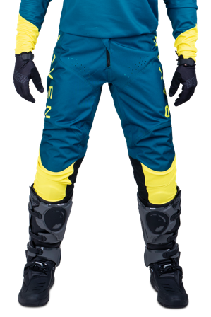 Pantaloni Cross Raven RV-Two Turchese/Blu Navy Scuro/Hi-Vis 34