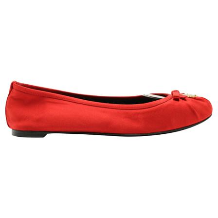 Dolce & Gabbana Pre-owned, Ballet Flats with Charm in Satin Rood, Dames, Maat:37 EU