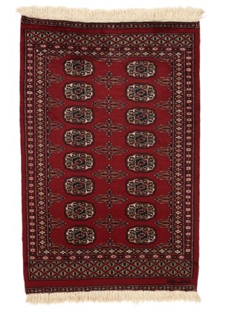 Pakistan Bokhara 2Ply Matta Orientalisk Svart/Mörkröd (Ull, Pakistan)