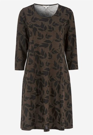 Cellbes of Sweden - Mønstret Jersey-kjole med lommer i brun / svart / mønstret for damer i størrelse 34/36