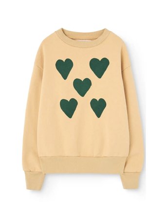 THE ANIMALS OBSERVATORY Hearts Soft Brown Bear Sweatshirt - Yellow - 6 Y
