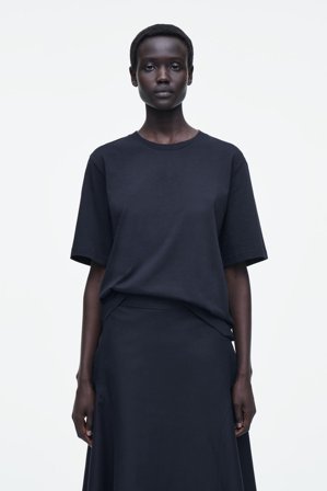 COS Femme T-Shirt Décontracté En Coton in Bleu