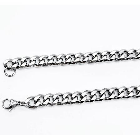 Polert panserkjede halskjede i stål som holder fargen for alltid! 7mm tjock, 60cm lång