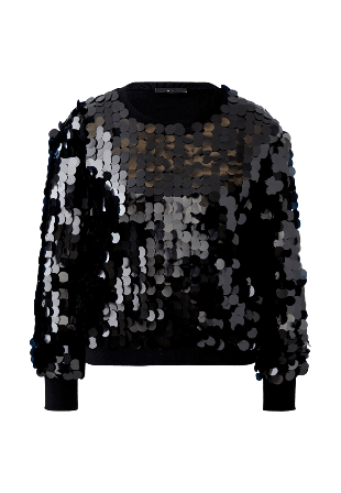 Oui Stickad tröja Överdelar Dam Svart 42