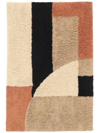 Cadiz Bath Mat 60X90 Beige/Terracotta Cotton Washable
