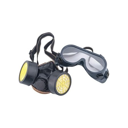 Anti-kjemisk filter respirator gassmaske anti-forurensning skadelig damp, patronmaske beskyttelsesventil lett å puste, vernebriller