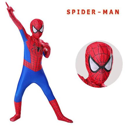 Superhelt Spiderman Cosplay Jumpsuit kostyme for barn