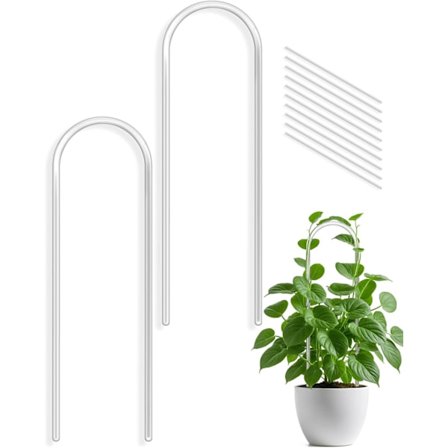 15,7" U-muotoinen Kirkas Akryylinen Säleikkö, 2 kpl Sisäkasvituki Kierretyillä Nauhoilla Kiipeilykasveille, Pieni Ruukkukasvi Säleikkö Hoyalle, Pothos