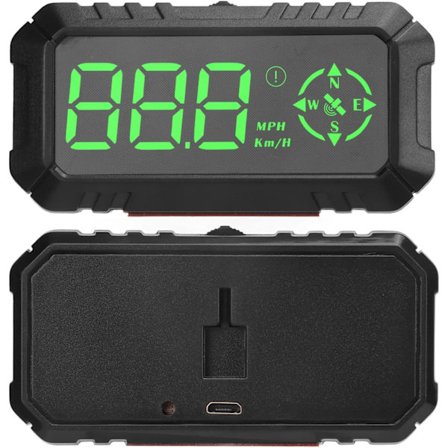 Universal Bil-HUD Hastighetsmätare Kilometerräknare Kompass Head Up Display GPS Digital Display, 3 tum Bilstol, Hastighetsvarning 