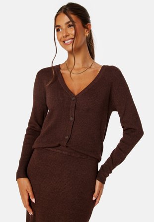 VILA Comfy L/S Knit Cardigan Shaved Chocolate Det Klær