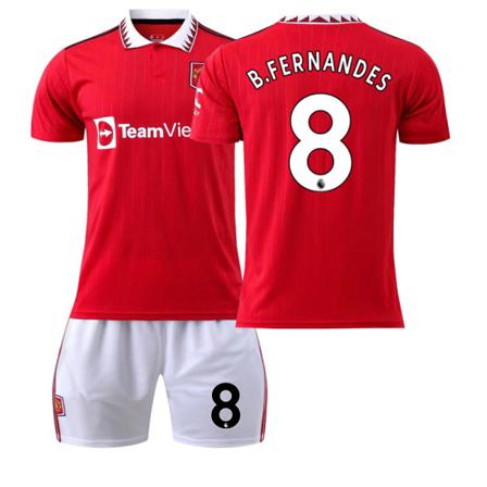 2223 Röd Djävlar Hemma Fotbollströja Nr 8 B.fernandes Jersey Without Socks 26(145-150cm)